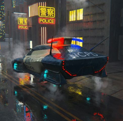 Futuristic Police Car — render 3